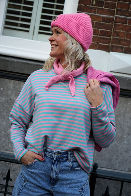 STREEP TOP KIM BLAUW ROZE - Hipishet
