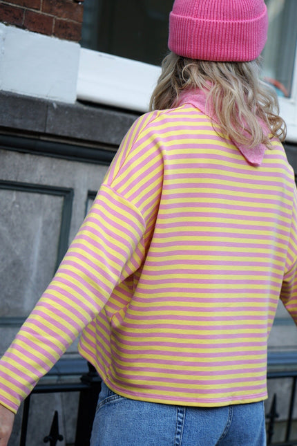 STREEP TOP KIM GEEL ROZE - Hipishet
