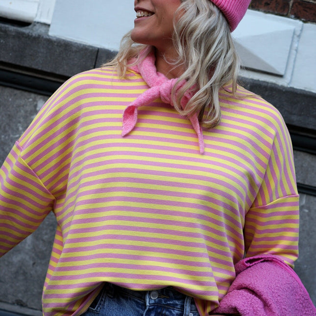 STREEP TOP KIM GEEL ROZE - Hipishet