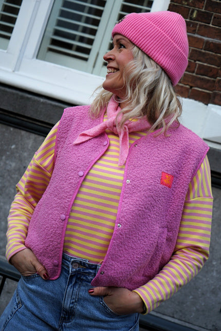 STREEP TOP KIM GEEL ROZE - Hipishet