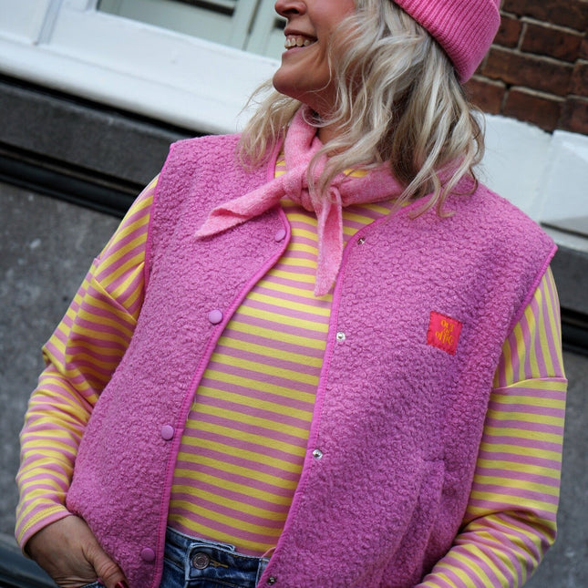 STREEP TOP KIM GEEL ROZE - Hipishet