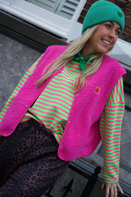 STREEP TOP KIM ROZE GIFGROEN - Hipishet