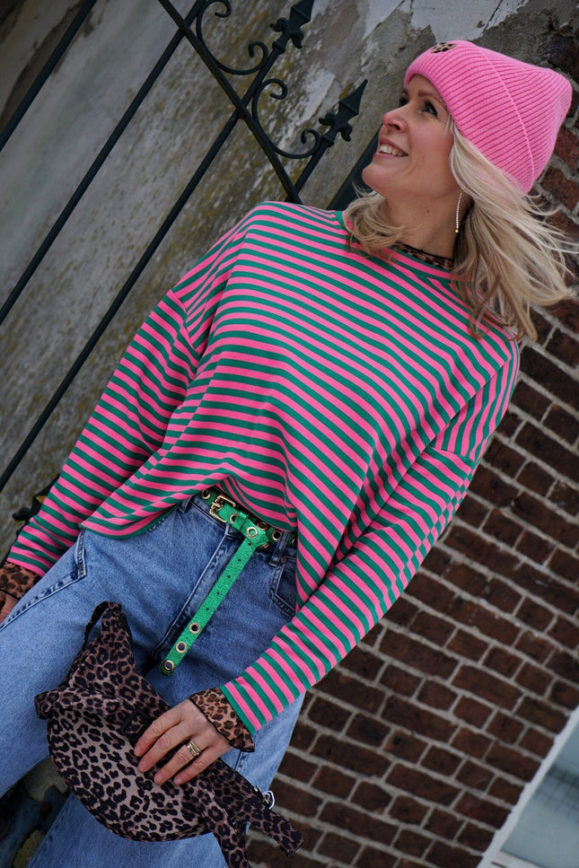 STREEP TOP KIM ROZE GROEN - Hipishet