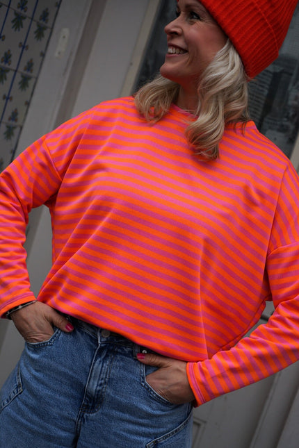 STREEP TOP KIM ROZE ORANJE - Hipishet