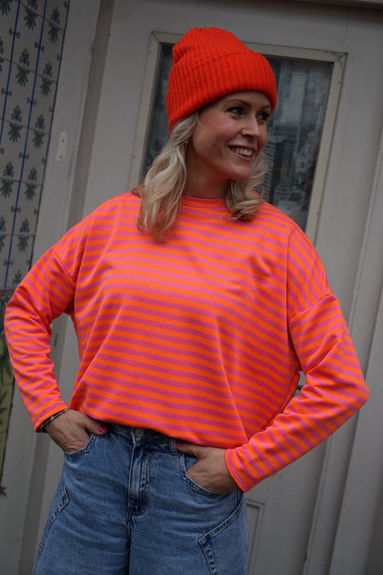 STREEP TOP KIM ROZE ORANJE - Hipishet