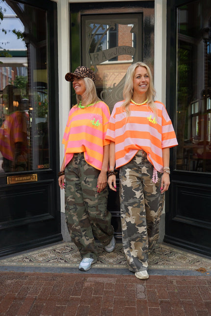 STREEP TOP LOS ANGELES ORANJE ROZE - Hipishet