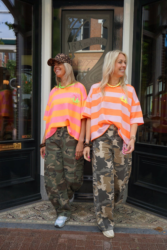 STREEP TOP LOS ANGELES ROZE NEON GROEN - Hipishet