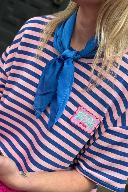 STREEP TOP MON CHERIE ROZE BLAUW - Hipishet