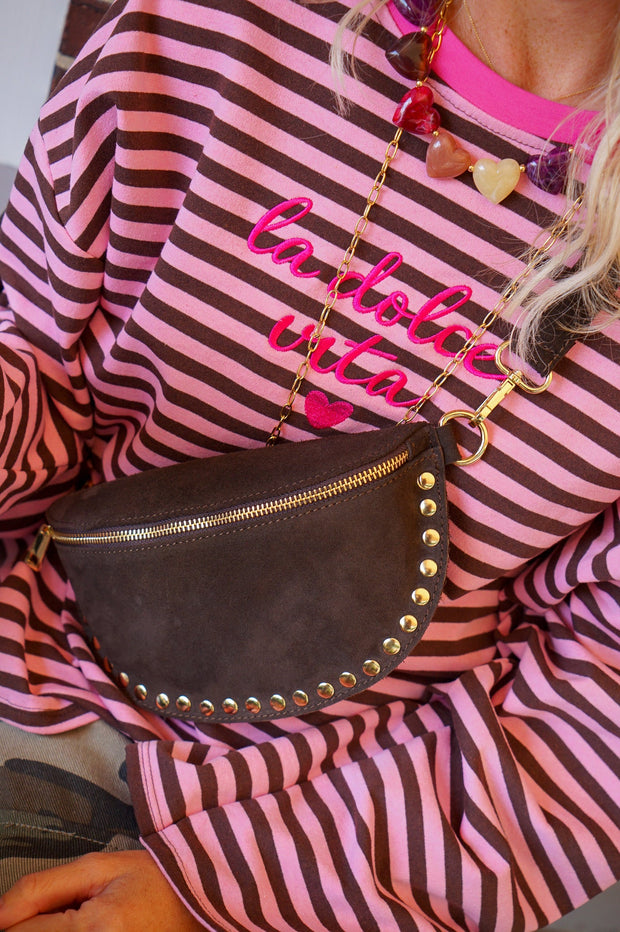 SUEDE CROSSBODY TAS TESSA BRUIN - Hip is het