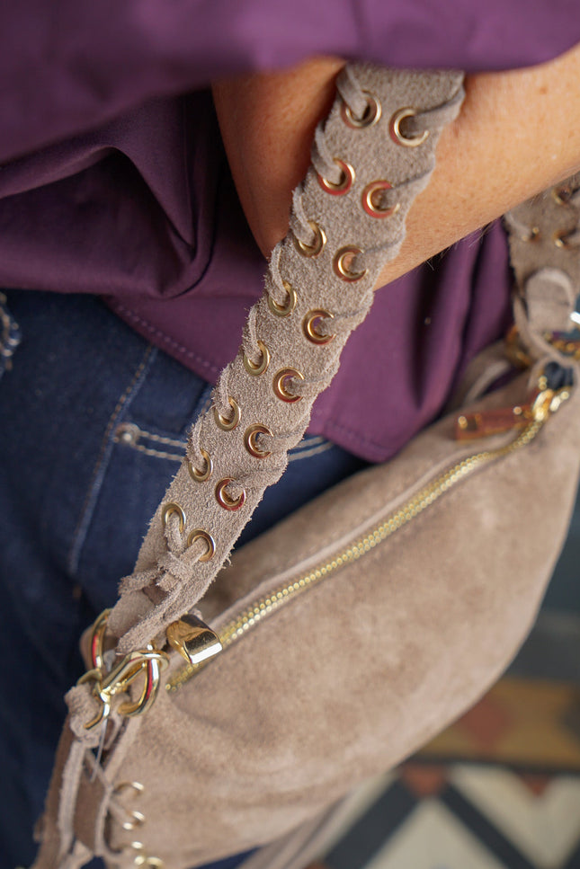 SUEDE TAS LIV TAUPE - Hip is het
