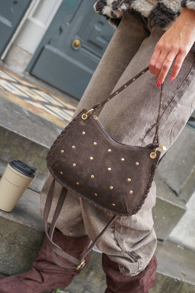 SUEDE TAS SUUS BRUIN - Hip is het