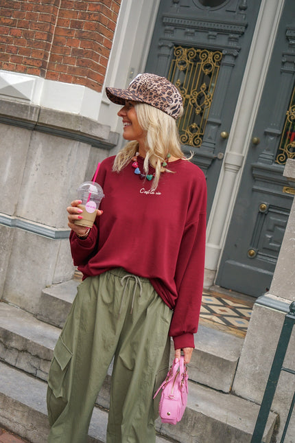 SWEATER C'EST LAVIE BORDEAUX - Hip is het