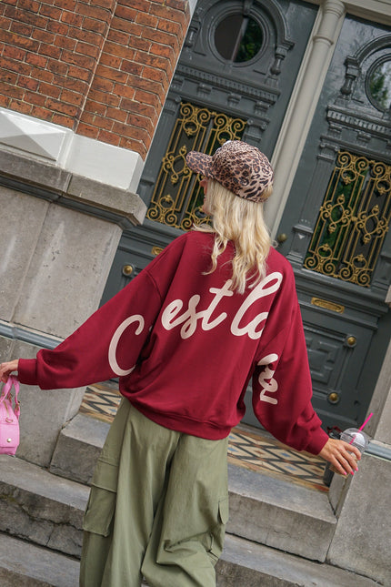 SWEATER C'EST LAVIE BORDEAUX - Hip is het