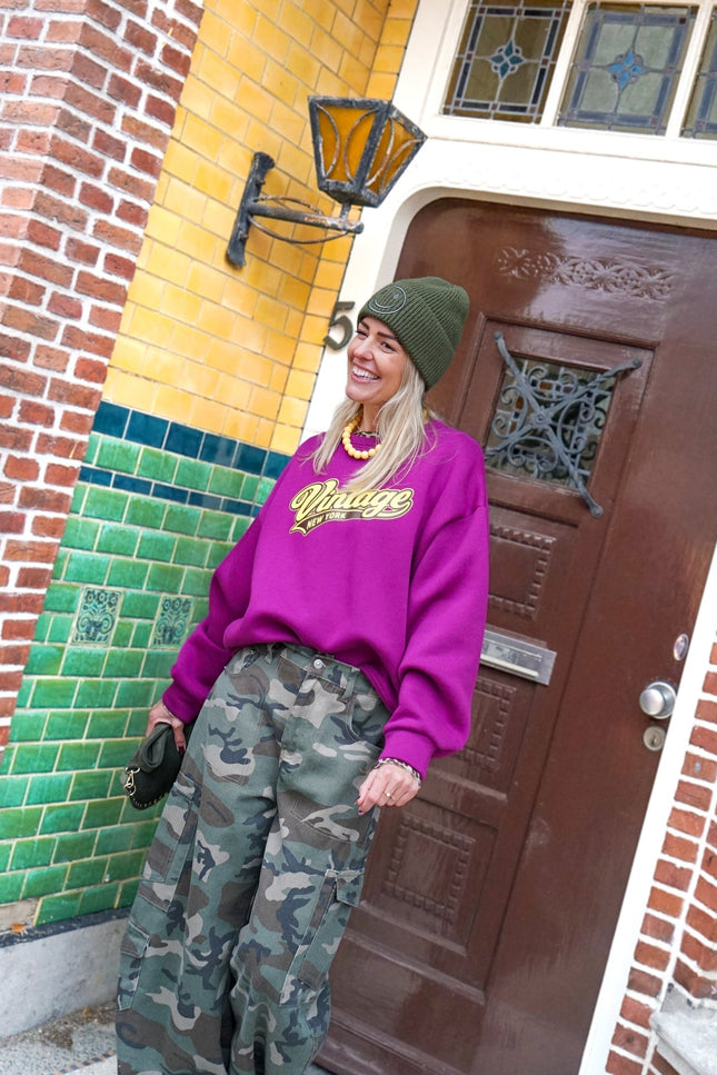 SWEATER DITTE VINTAGE NEW YORK PAARS - Hip is het