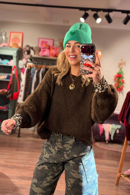 SWEATER RONA BRUIN - Hip is het