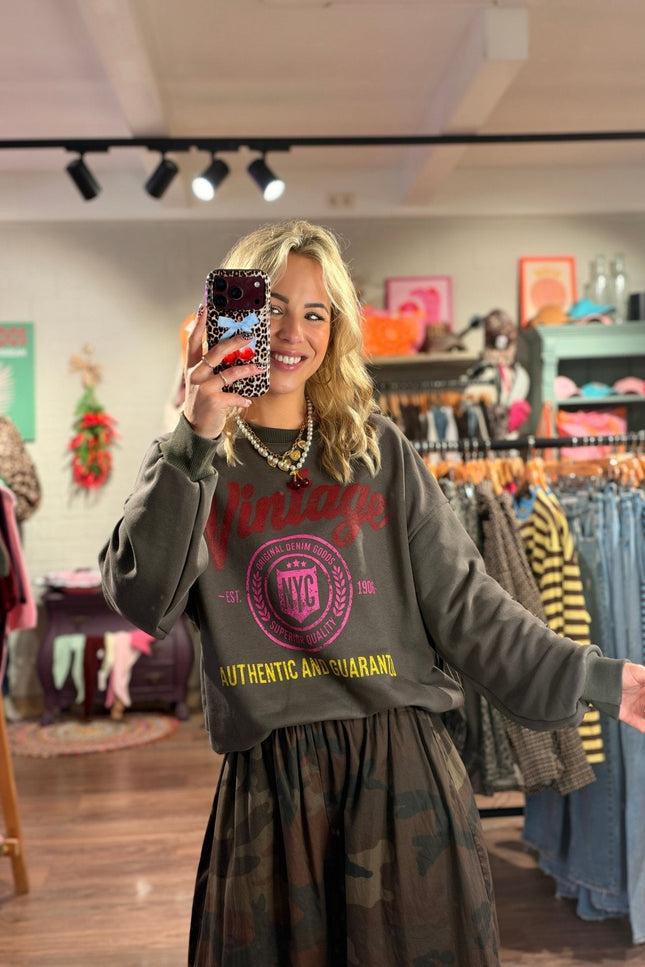 SWEATER VINTAGE BRUIN - Hip is het