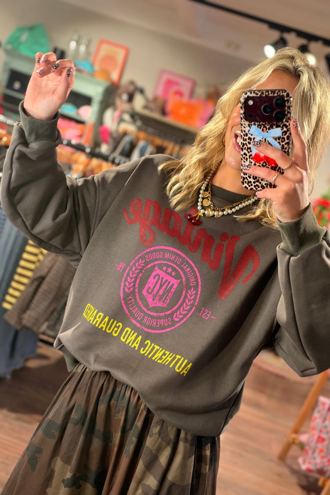 SWEATER VINTAGE BRUIN - Hip is het