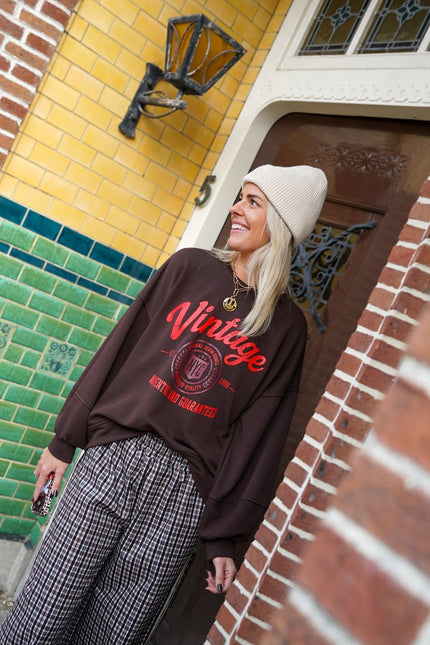 SWEATER VINTAGE BRUIN - Hip is het