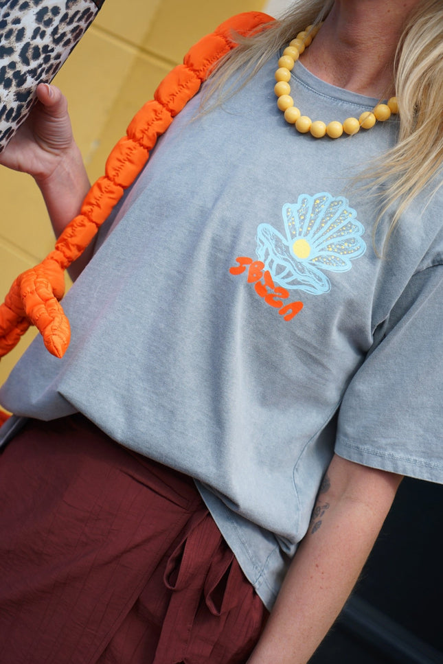 T - SHIRT AMOUR IBIZA GRIJS - Hipishet