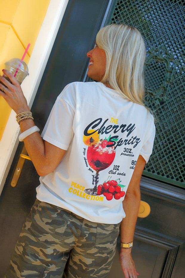 T-SHIRT CHERRY SPRITZ WIT - Hip is het