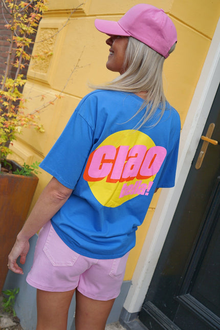 T-SHIRT CIAO BELLA BLAUW - Hipishet