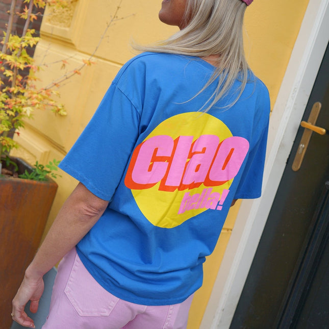 T-SHIRT CIAO BELLA BLAUW - Hipishet