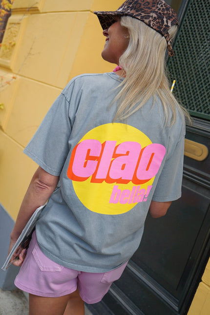 T-SHIRT CIAO BELLA GRIJS - Hipishet