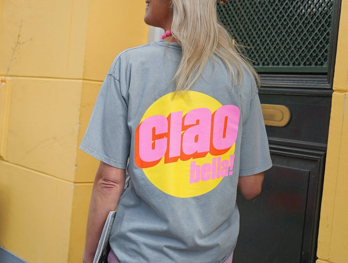 T-SHIRT CIAO BELLA GRIJS - Hipishet