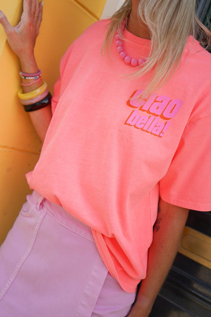 T-SHIRT CIAO BELLA PEACH - Hipishet