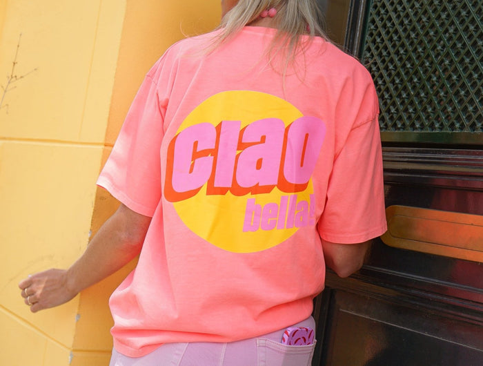 T-SHIRT CIAO BELLA PEACH - Hipishet