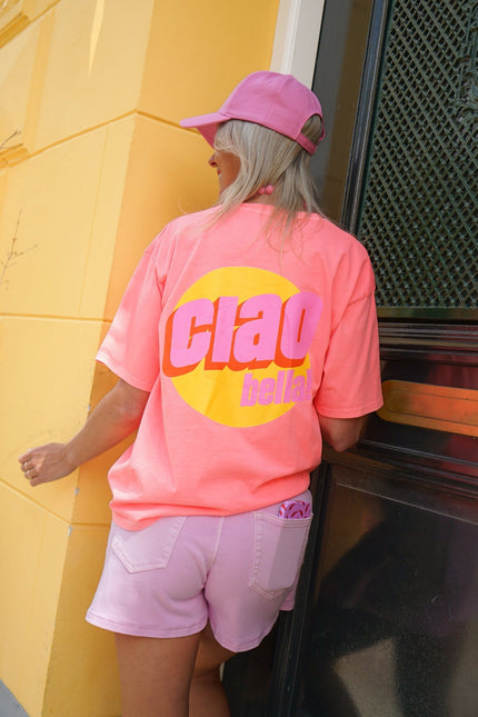 T-SHIRT CIAO BELLA PEACH - Hipishet
