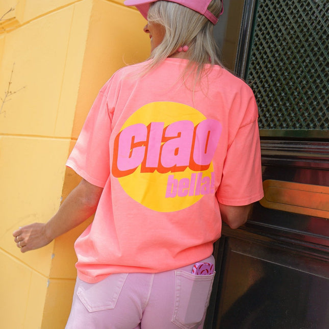 T-SHIRT CIAO BELLA PEACH - Hipishet
