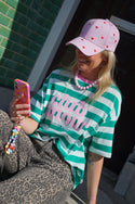 T - SHIRT CLUB AMOUR GROEN ROZE - Hipishet