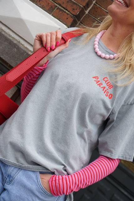 T - SHIRT CLUB PARAISO GRIJS - Hipishet