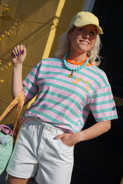 T - SHIRT CLUB SOLEIL BLAUW ROZE - Hipishet