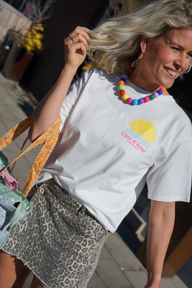 T - SHIRT COTE D'AZUR WIT - Hipishet