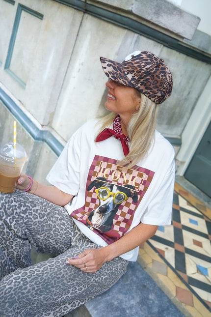 T - SHIRT DOG GEBLOKT BURGUNDY - Hipishet