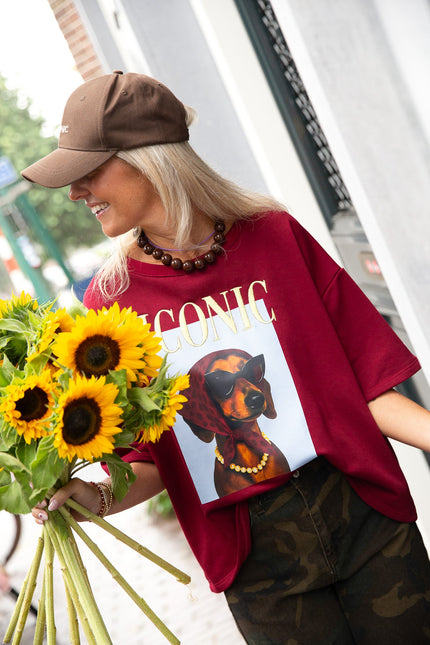 T-SHIRT DOG ICONIC BORDEAUX - Hipishet