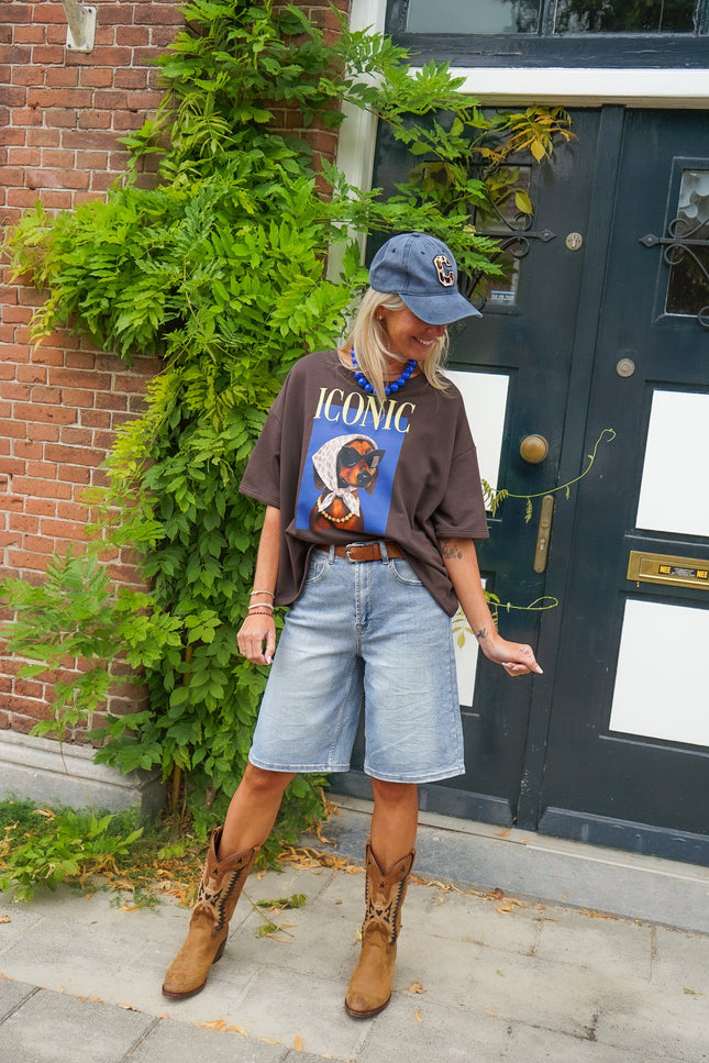 T-SHIRT DOG ICONIC BRUIN - Hip is het