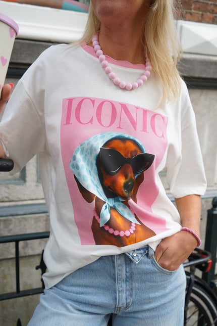 T - SHIRT DOG ICONIC ROZE - Hipishet
