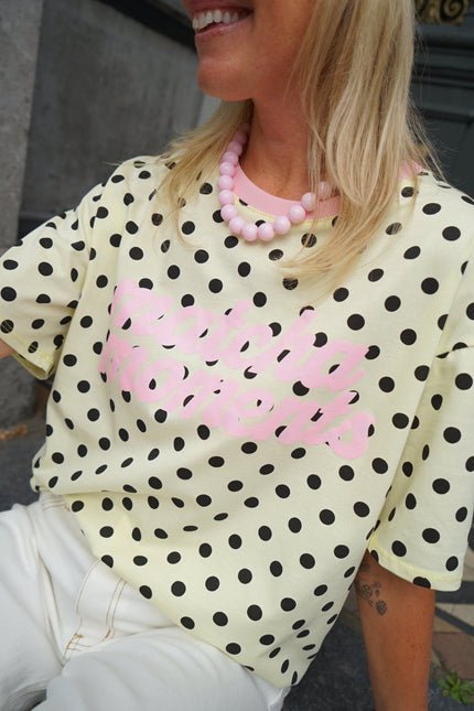 T - SHIRT DOTS MATCHA GEEL - Hipishet
