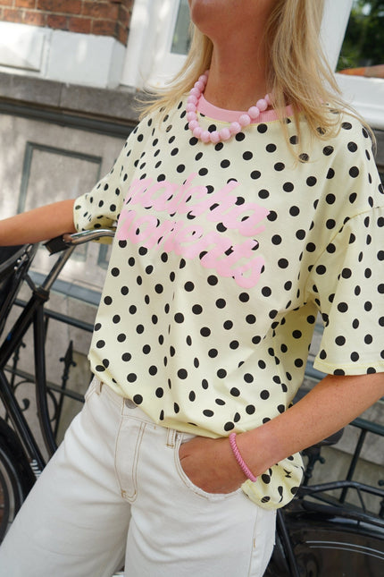 T - SHIRT DOTS MATCHA GEEL - Hipishet