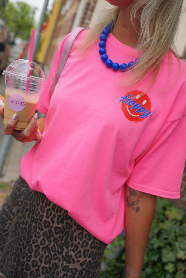T-SHIRT HAPPY LOVE ROZE - Hipishet