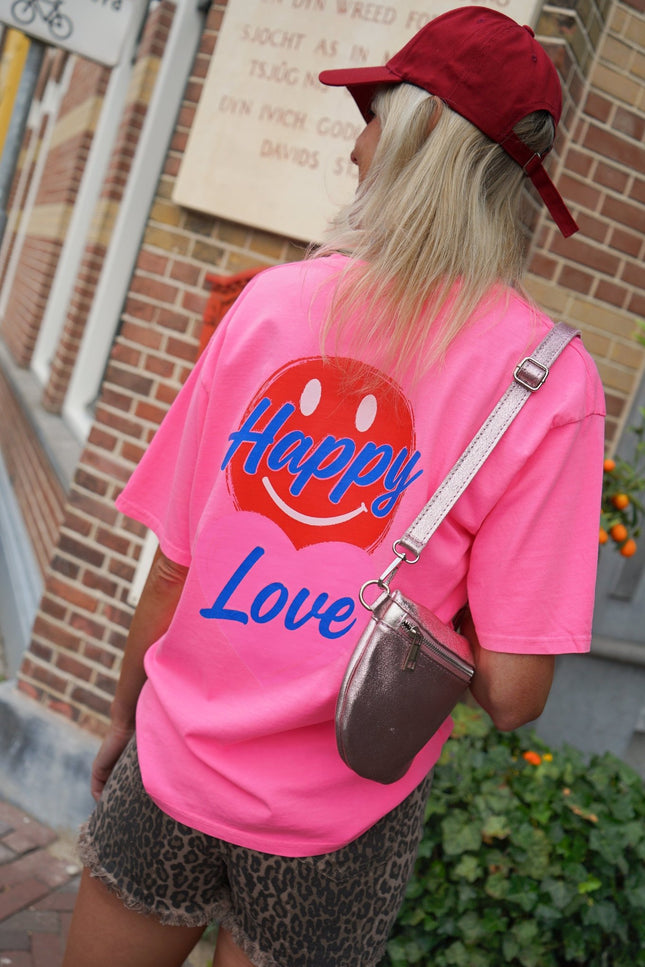 T-SHIRT HAPPY LOVE ROZE - Hipishet