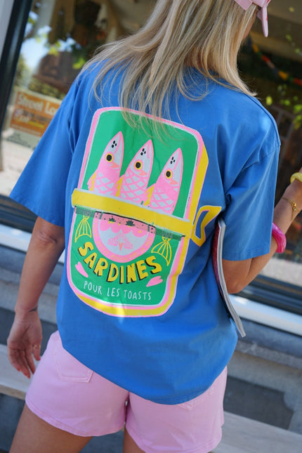 T - SHIRT HEART SARDINES BLAUW - Hipishet