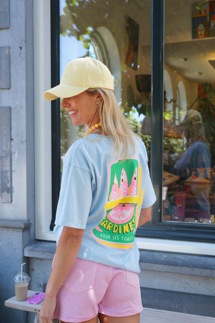 T - SHIRT HEART SARDINES LICHTBLAUW - Hipishet