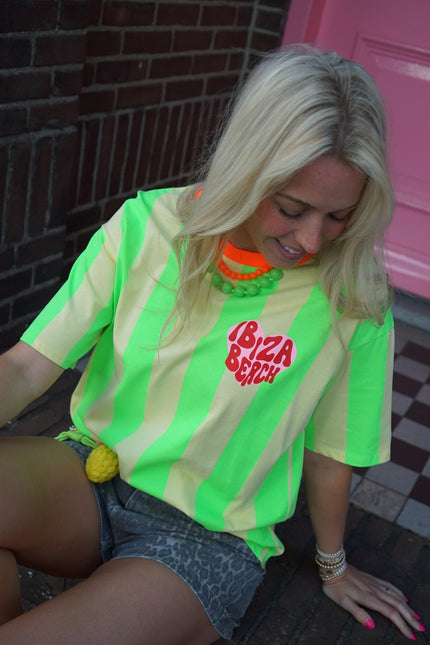 T - SHIRT IBIZA BEACH GROEN GEEL - Hipishet