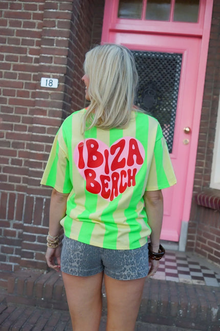 T - SHIRT IBIZA BEACH GROEN GEEL - Hipishet