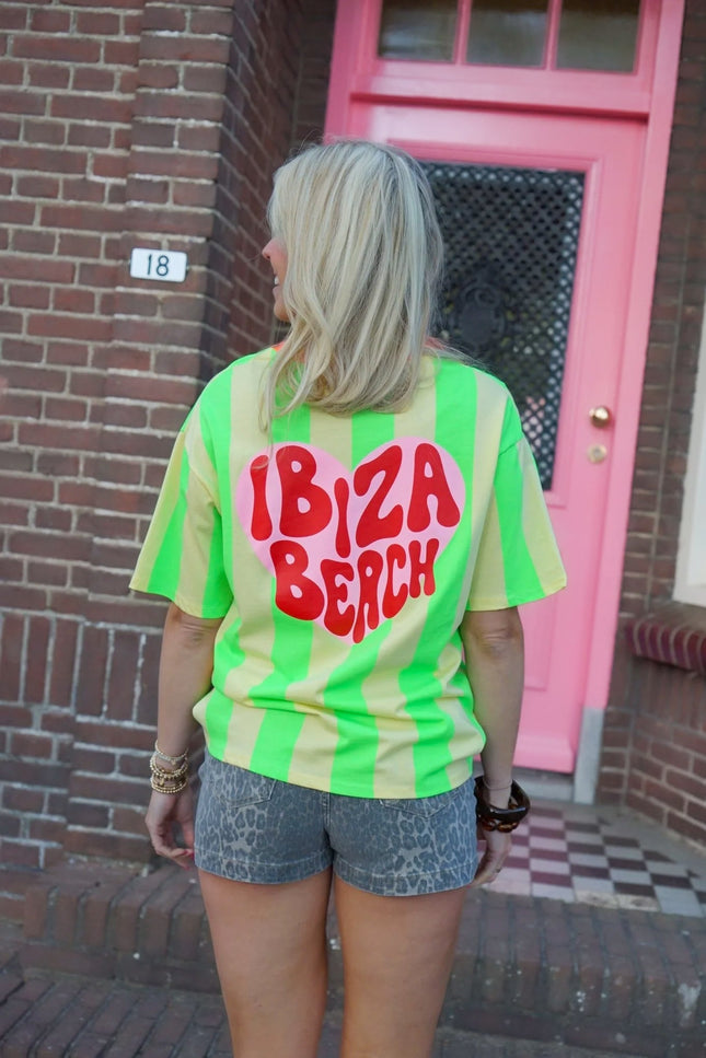 T - SHIRT IBIZA BEACH GROEN GEEL - Hipishet