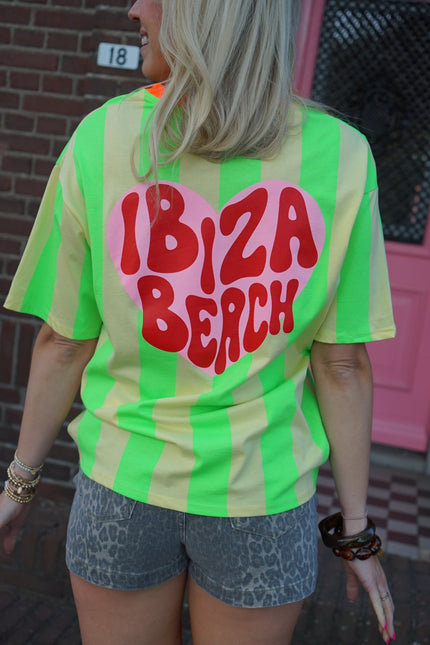 T - SHIRT IBIZA BEACH GROEN GEEL - Hipishet